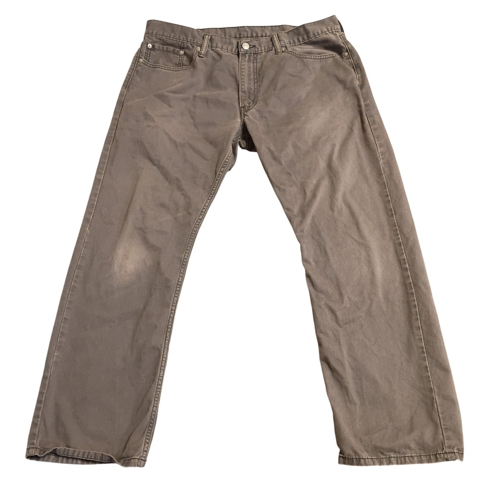Levi's 514 Straight Fit Pants Mens 38x30 Charcoal Gray Twill Workwear Trousers